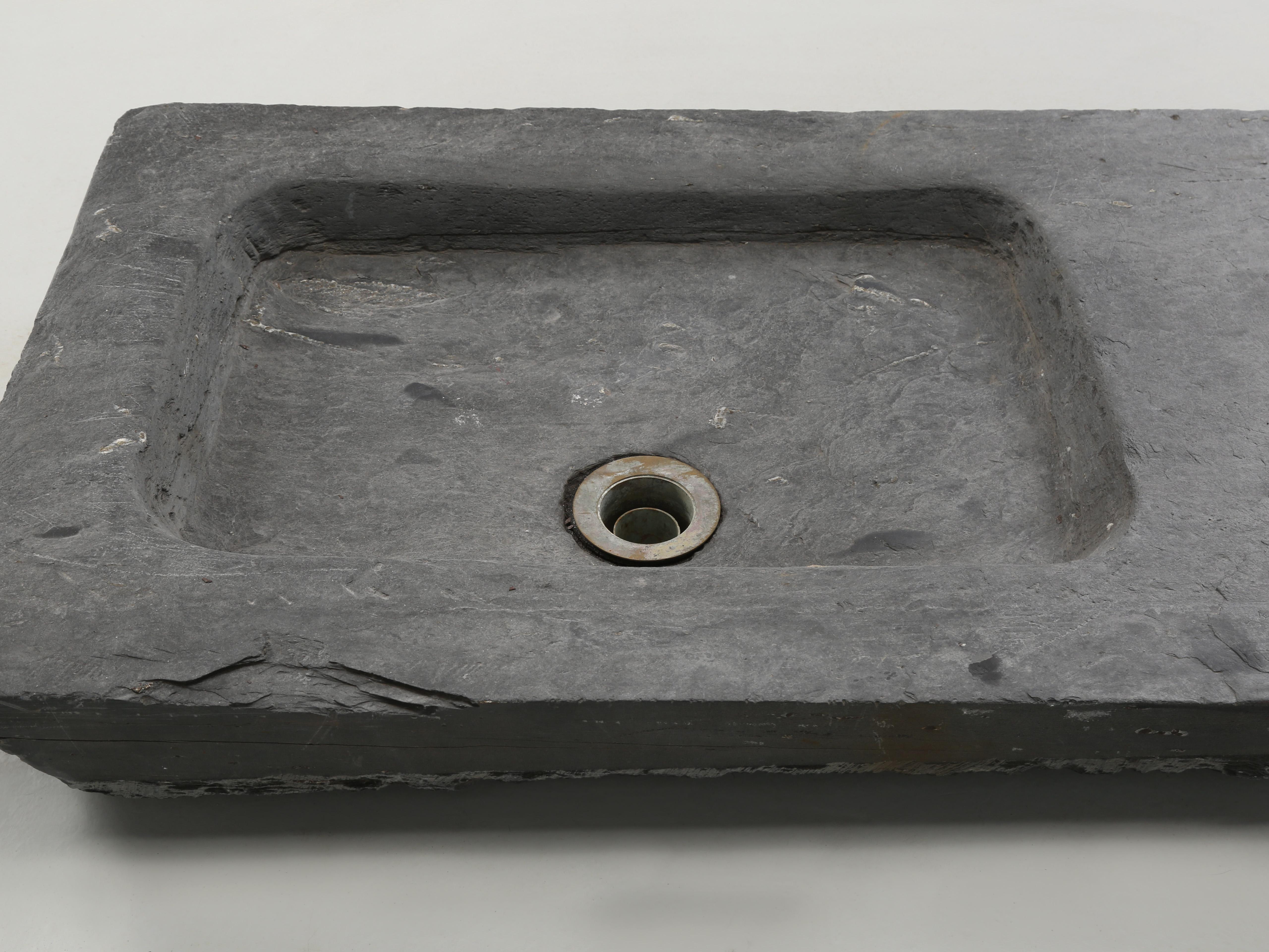 Antique Stone Sink or Wash Basin from Belgium in Original Unrestored Condition 8