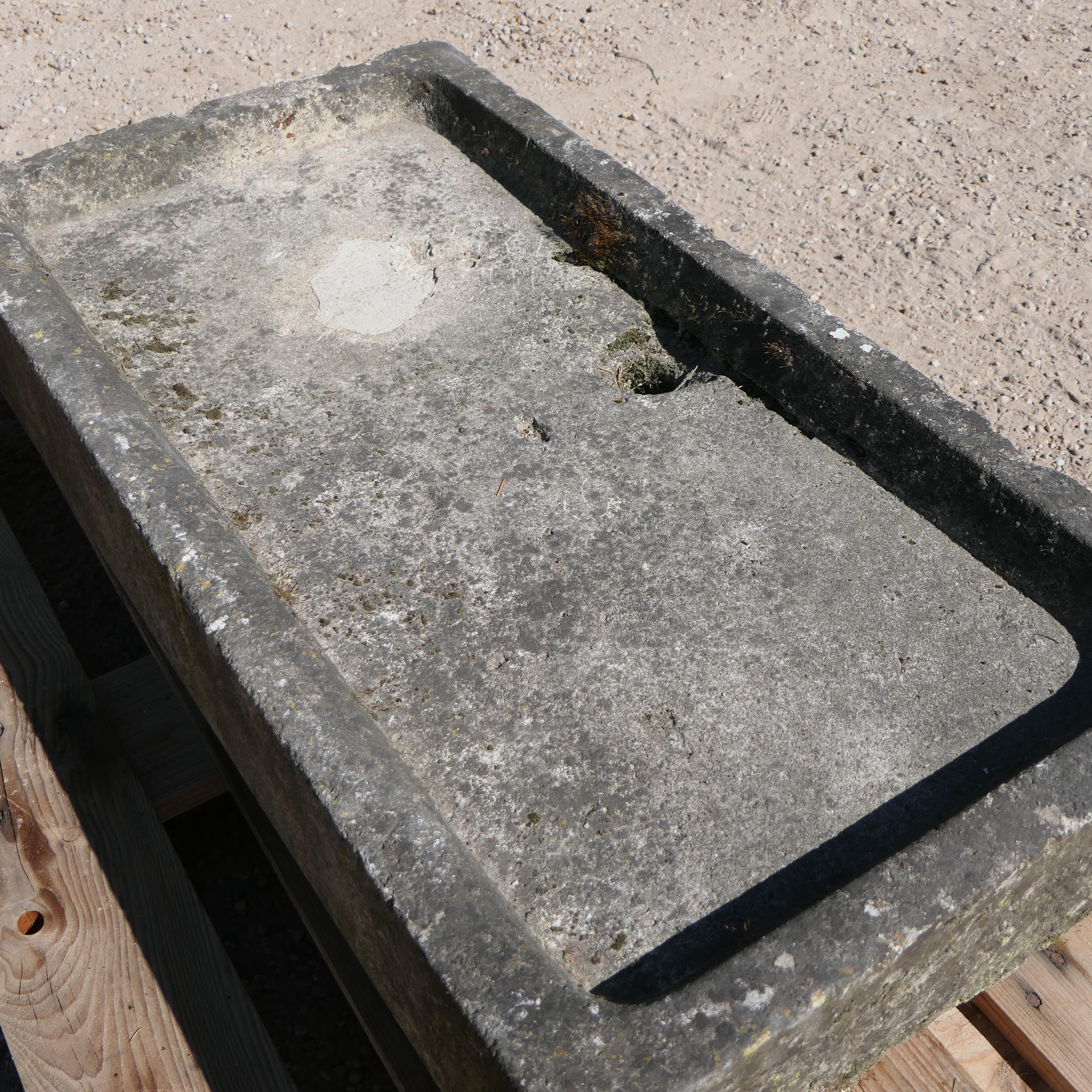 Antique Stone Sink – Rustic Farmhouse Style In Fair Condition For Sale In COULLONS, FR