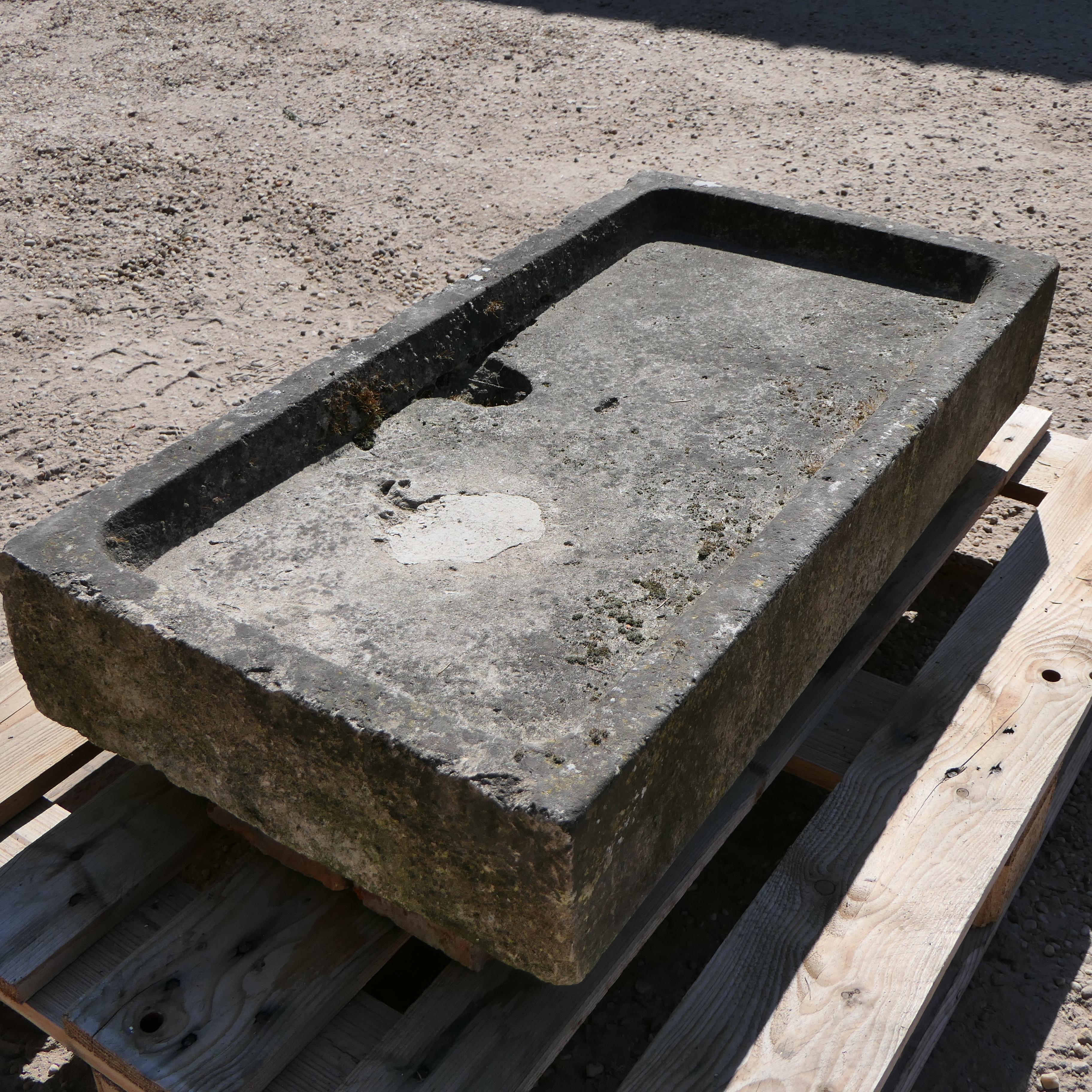 19th Century Antique Stone Sink – Rustic Farmhouse Style For Sale