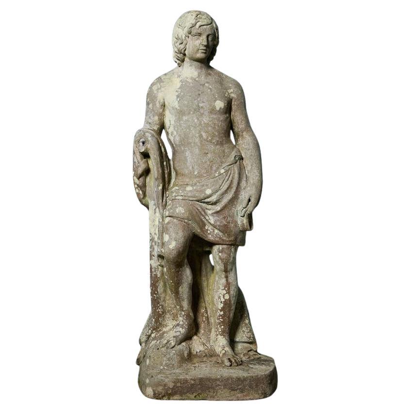 Antique Stone Statue of a Neoclassical Youth Attr. Austin & Seeley For Sale