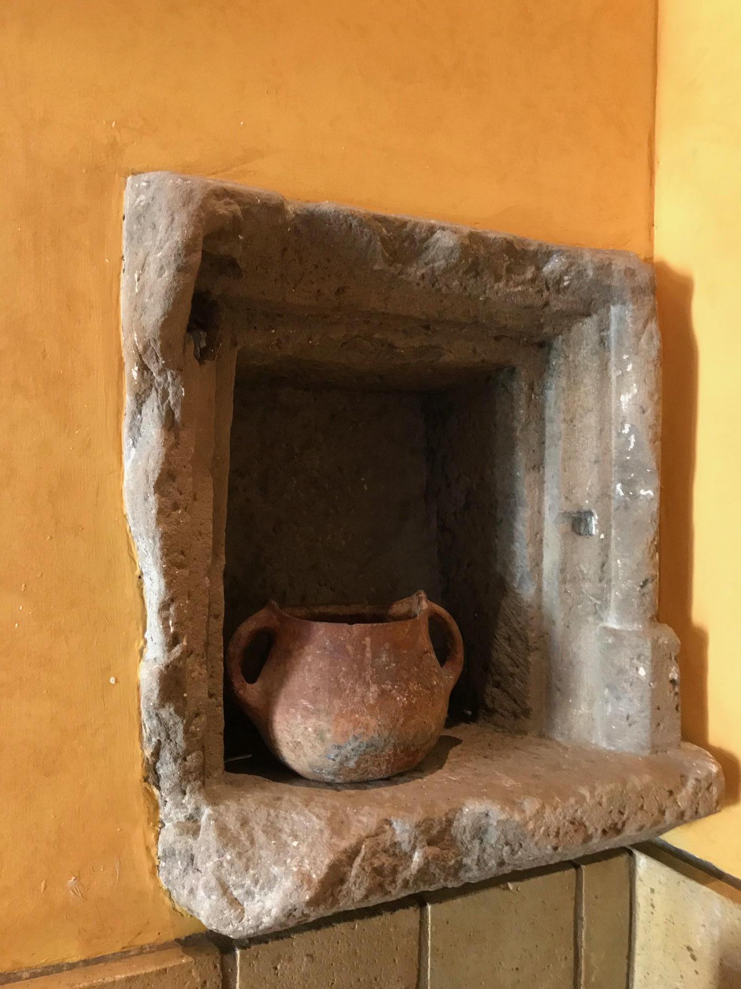 Antique Stone Window Surround Wall Fountain Back Sculpture Sink Los Angeles CA For Sale 3