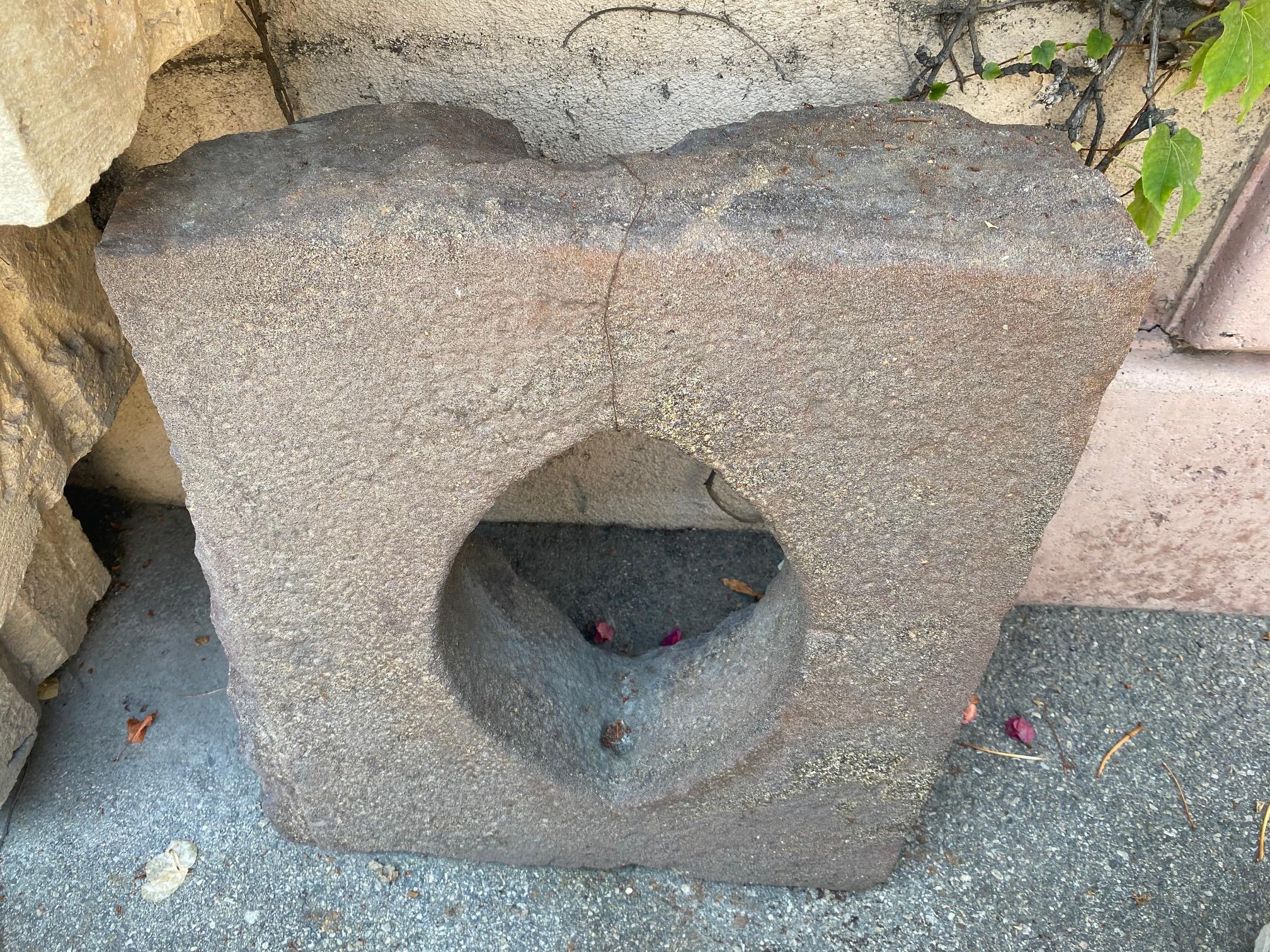 Antique Stone Window Surround Wall Fountain Back Sculpture Sink Los Angeles CA For Sale 1