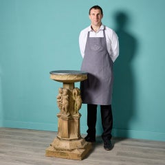 Antique Stoneware Birdbath of the Four Seasons