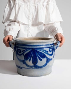 Antique Stoneware Bowl from Belgium, Early 20th Century, Glazed Finish