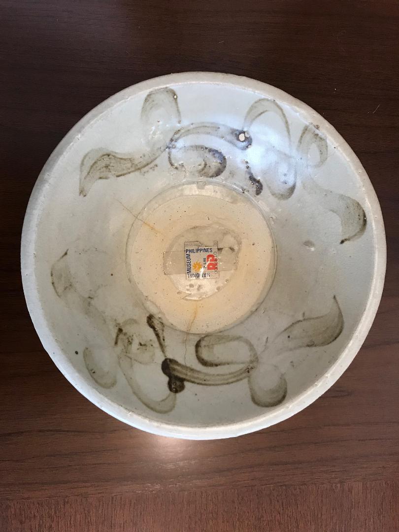 Clay Antique Stoneware Chinese Bowl For Sale