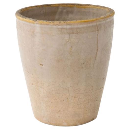 XL 6 L French Antique Handmade Glazed Crock Pot, Confit Pot 