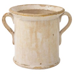 Antique Stoneware Urn with Handles, Beige