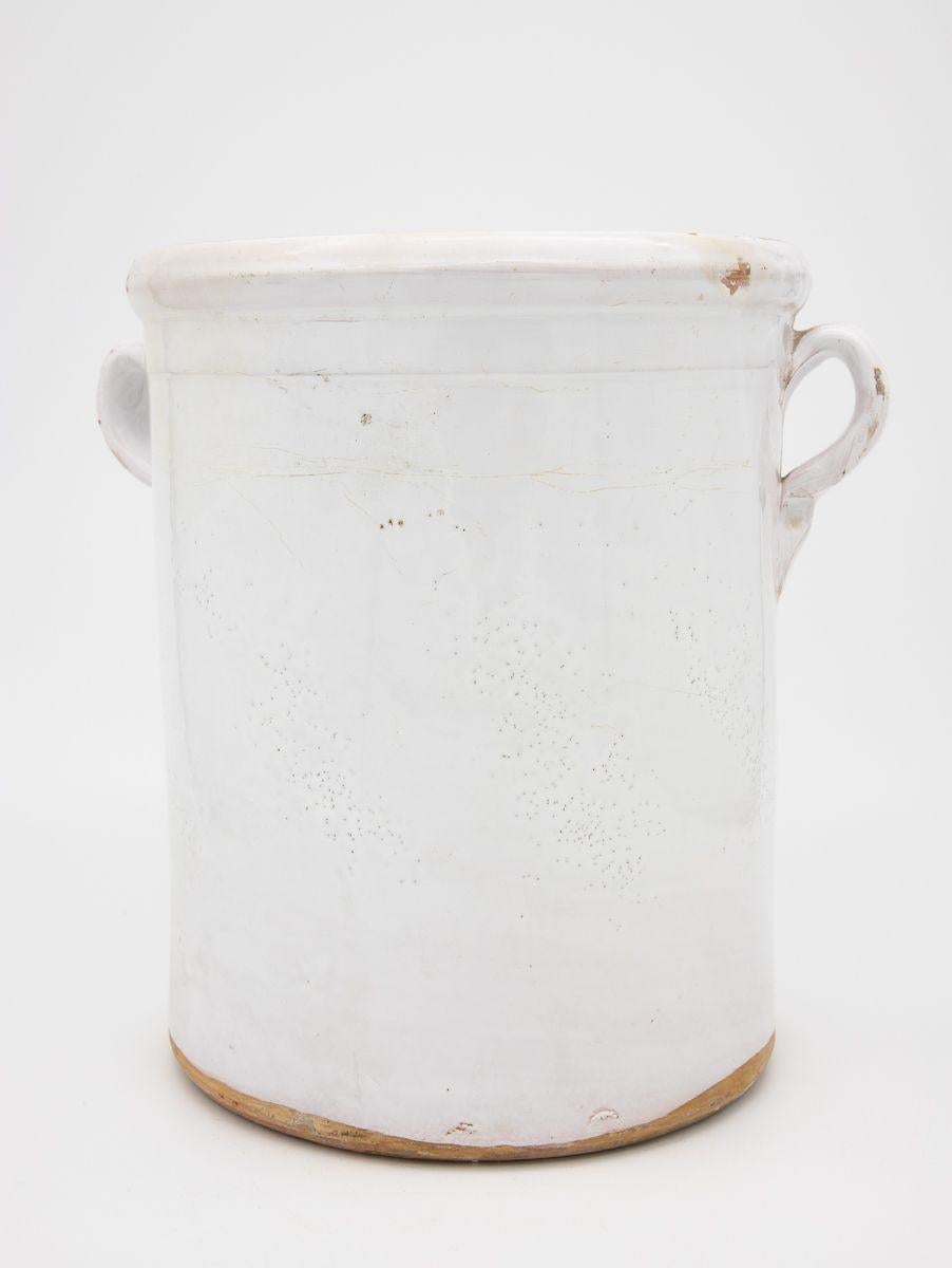 19th Century French confit pot or jar. Handcrafted and with the traditional two handles. Originally used to store and preserve food.