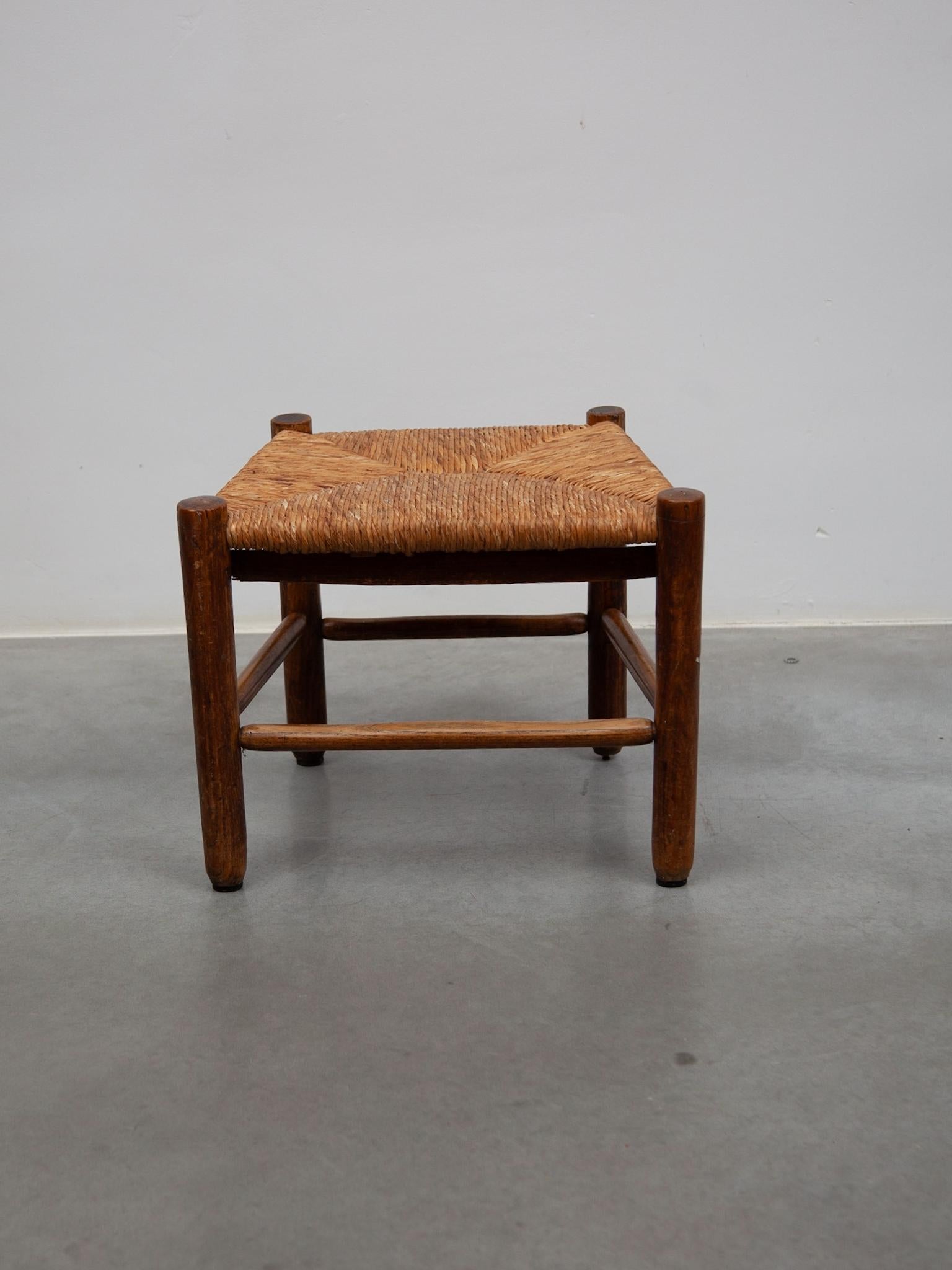 Mid-20th Century Antique Stool France Dordogne attributed to Charlotte Perriand for Robert For Sale