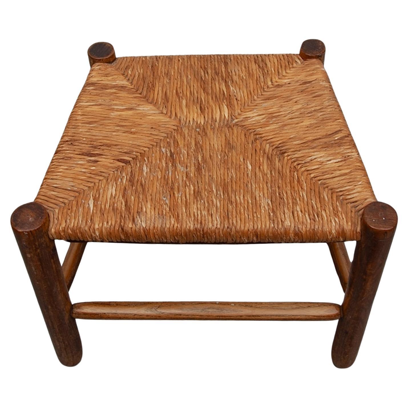 Antique Stool France Dordogne attributed to Charlotte Perriand for Robert For Sale