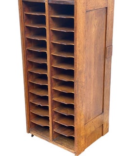 Antique Storage Accessory Cabinet with Casters, Fixed Shelves