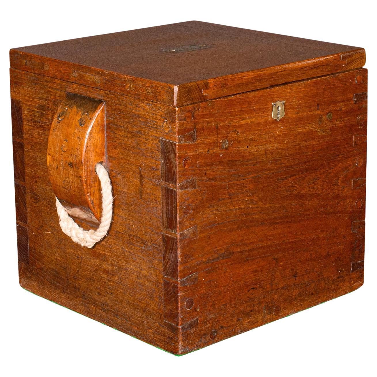 Antique Storage Box, English, Walnut, Fireside Bin, Military, Seat, Victorian For Sale