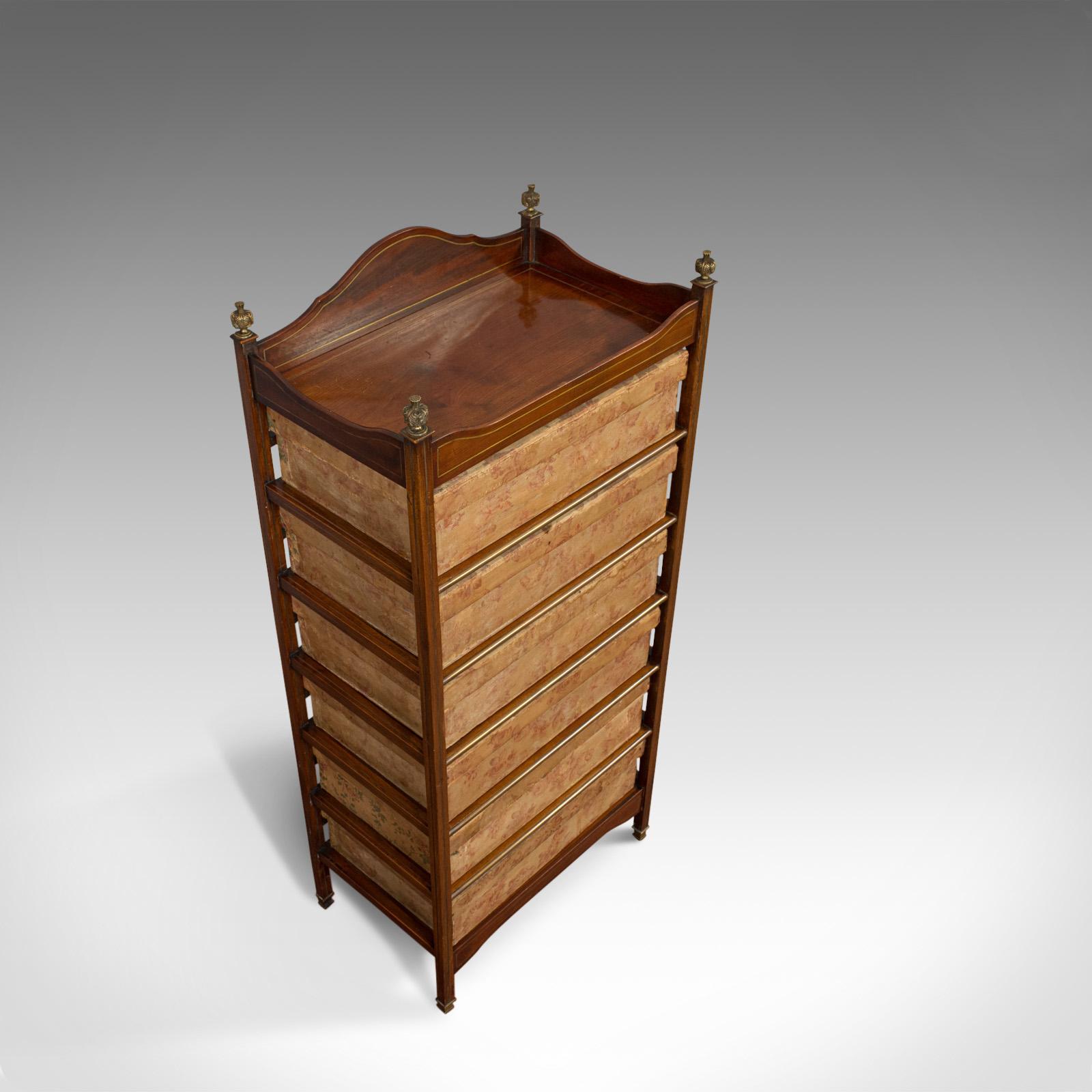Antique Storage Cabinet, 6 Boxes, English, Edwardian, Mahogany, Brass, Étagère 1
