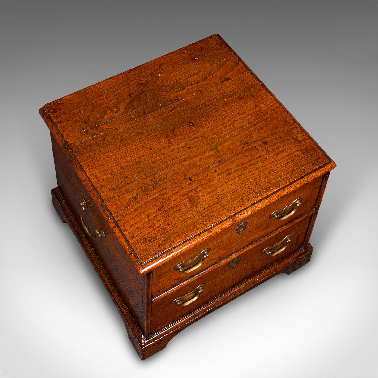 Antique Storage Chest, English, Oak, Fireside Bin, Bedside Box, Georgian, C.1780 For Sale 2