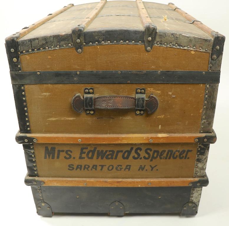 Antique Storage Trunk Stemship Stagecoach Luggage from Saratoga NY 2
