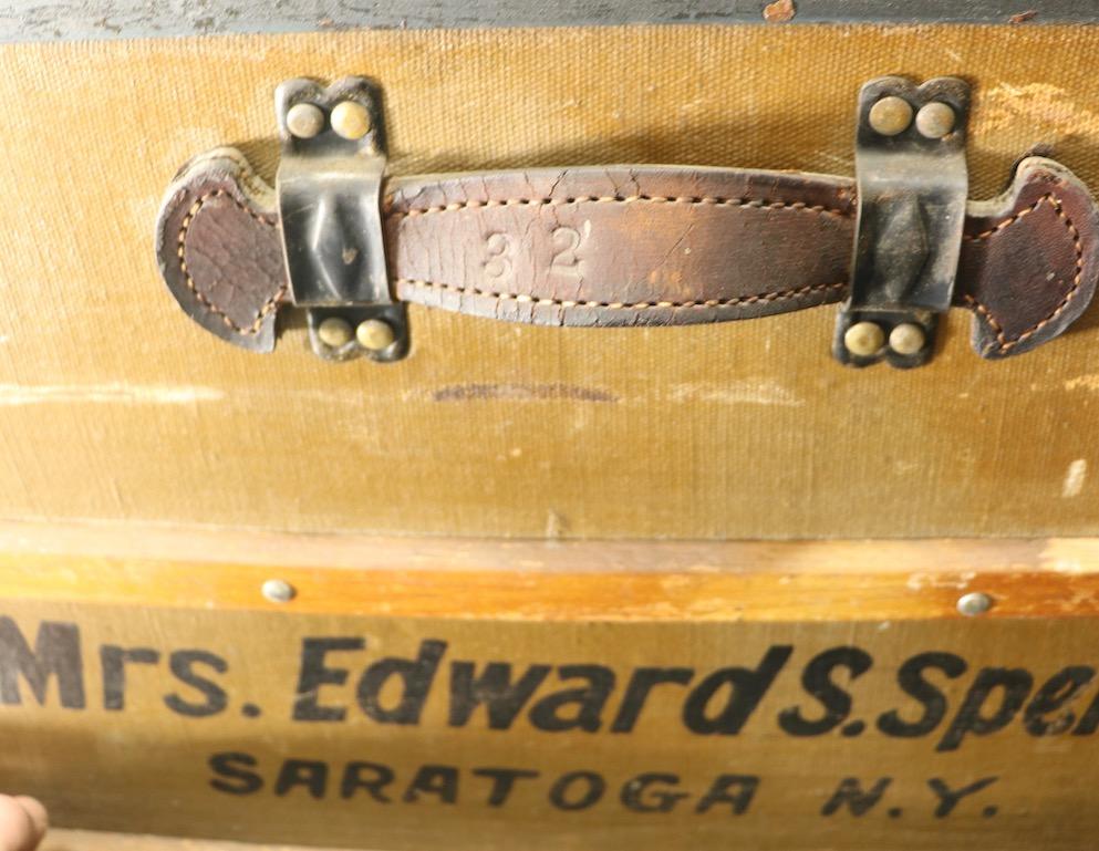Antique Storage Trunk Stemship Stagecoach Luggage from Saratoga NY 6