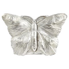 Antique Storck & Sinsheimer Figural Butterfly 800 Solid Silver Dresser Box