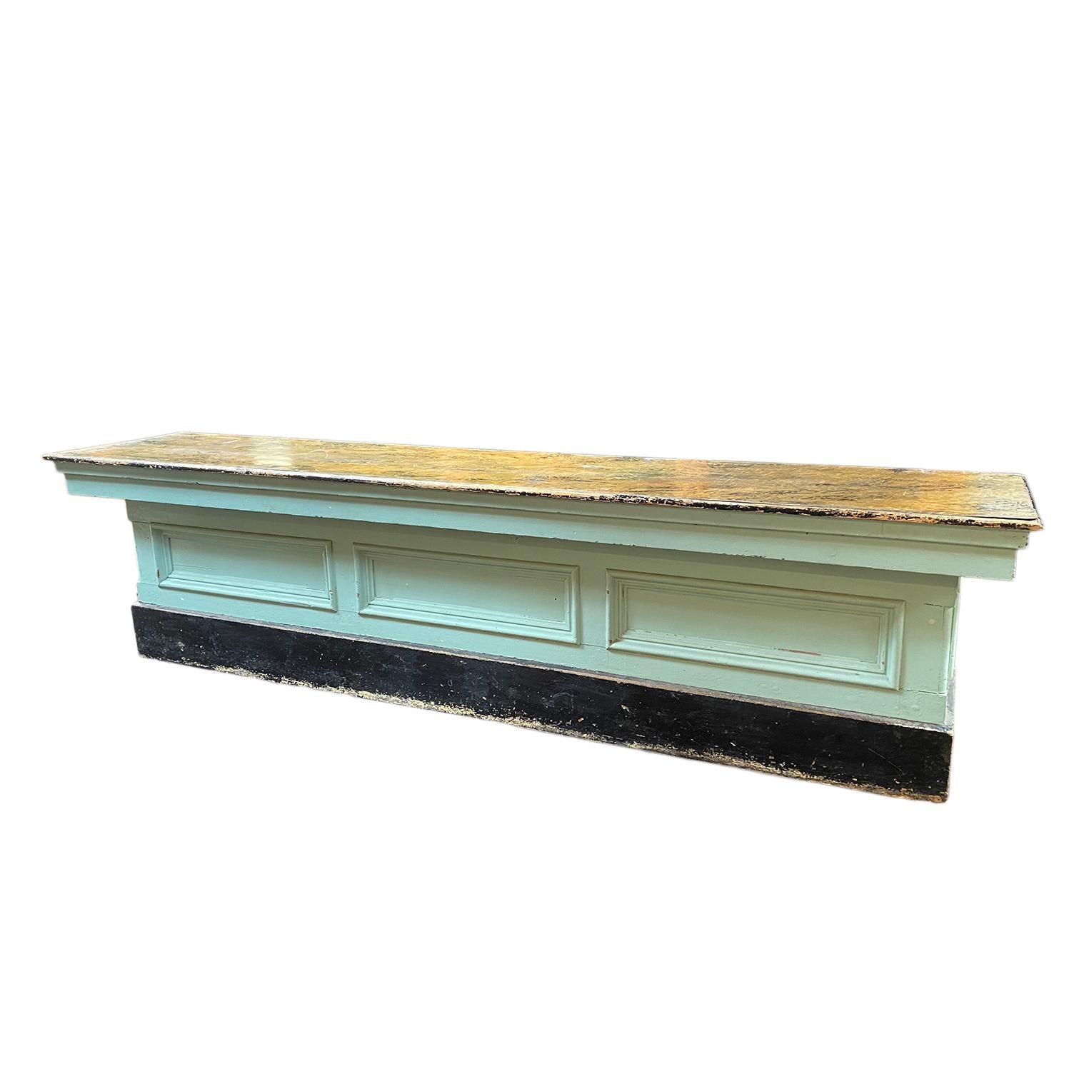20th Century Antique Store Counter with Marble Top For Sale