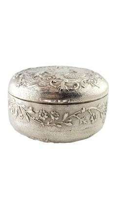 Antique Stork & Sinsheimer Hanau Germany 800 Silver Cherub Trinket Box #17876