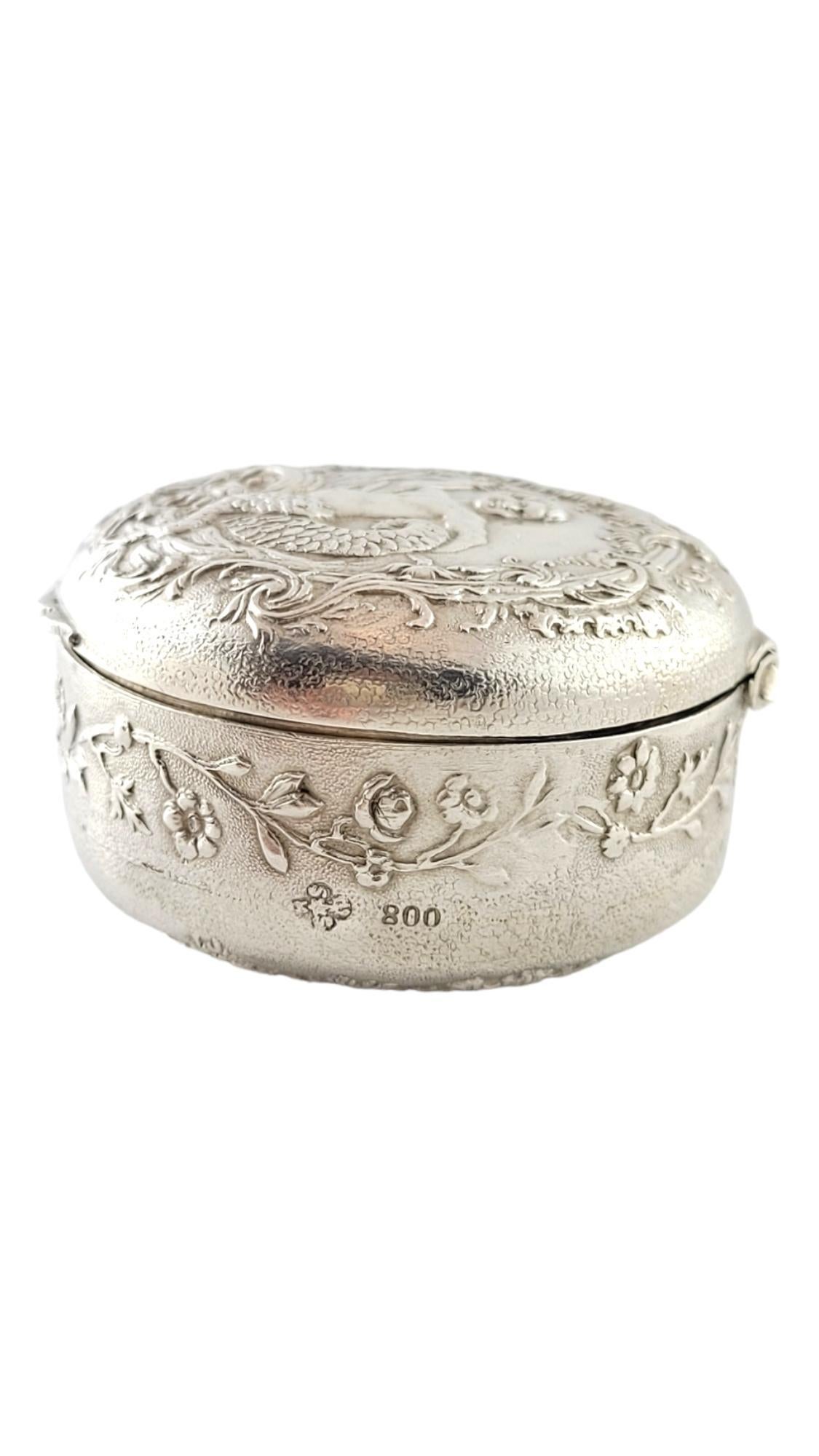 Antique Stork & Sinsheimer Hanau Germany 800 Silver Cherub Trinket Box #17876 In Good Condition In Washington Depot, CT