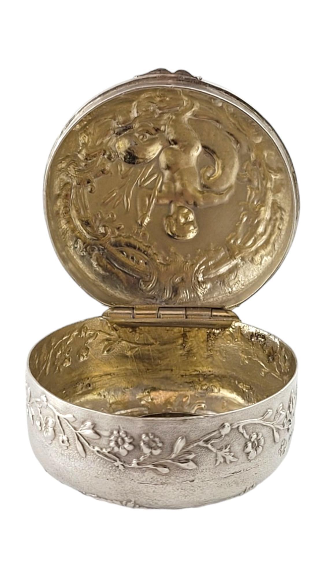 Antique Stork & Sinsheimer Hanau Germany 800 Silver Cherub Trinket Box #17876 1