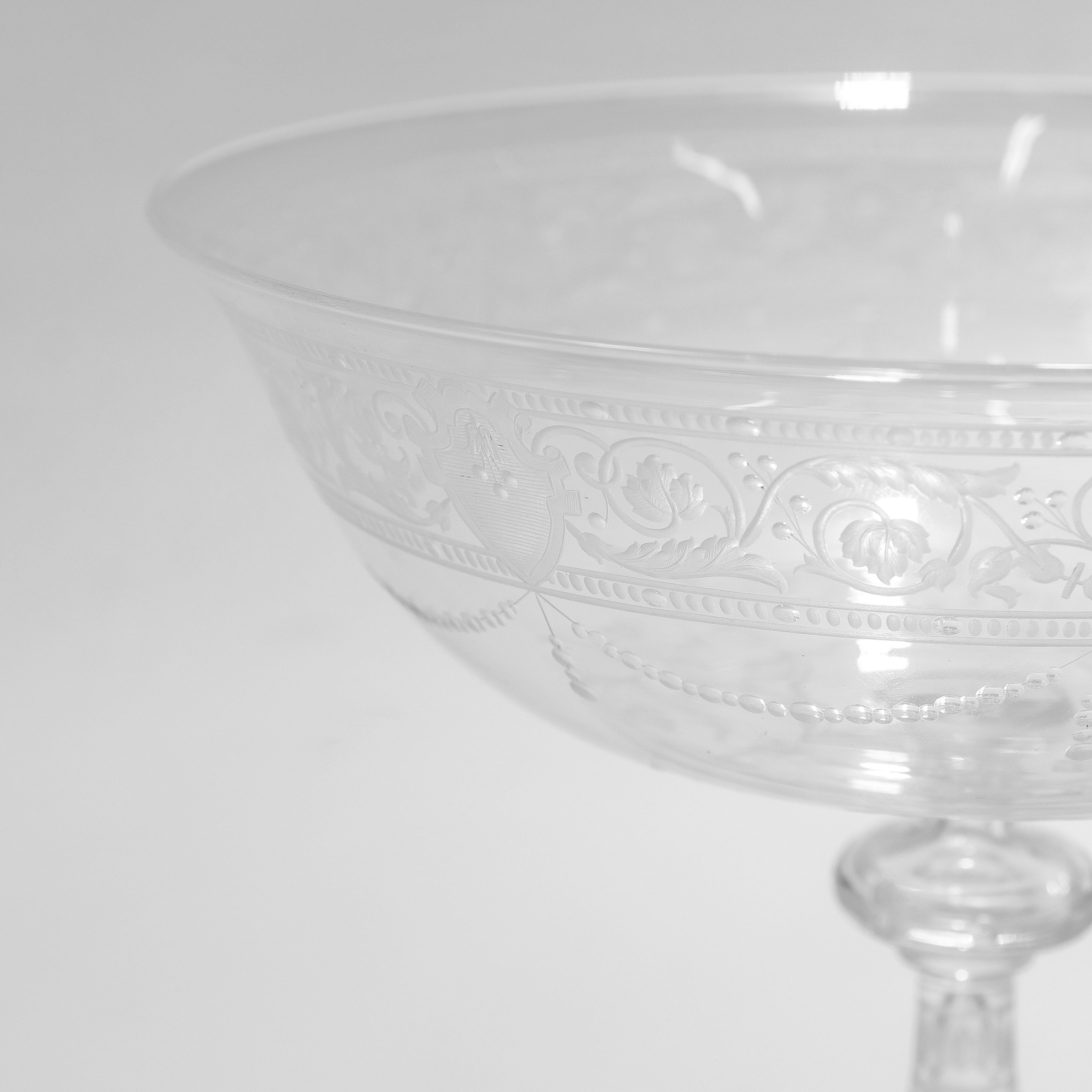 Antique Stourbridge Etched & Engraved Glass Lidded Compote 1 For Sale 7