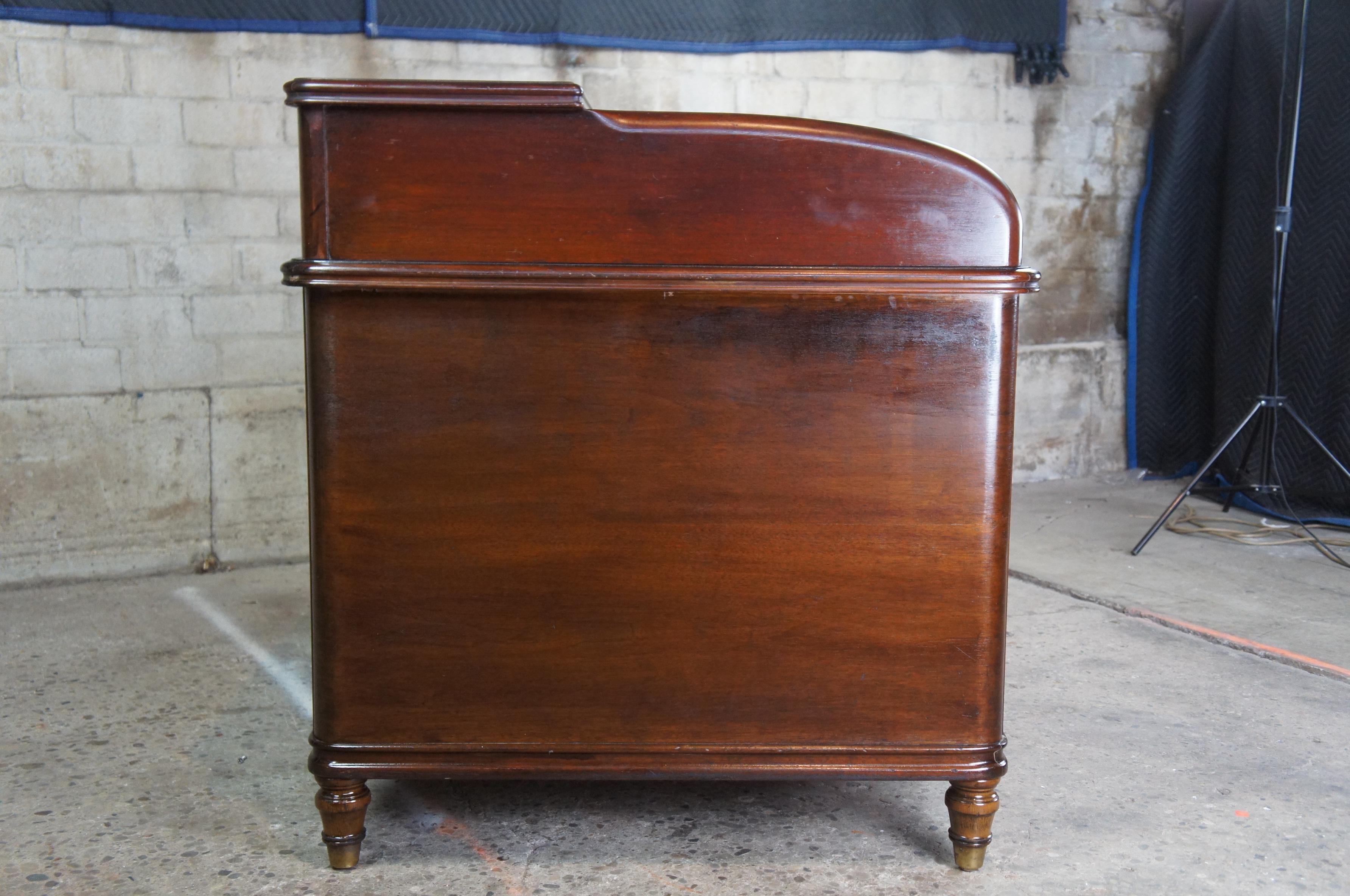 Antique Stow Davis Walnut C Curve Roll Top Executive Bankers Desk Tambour 4