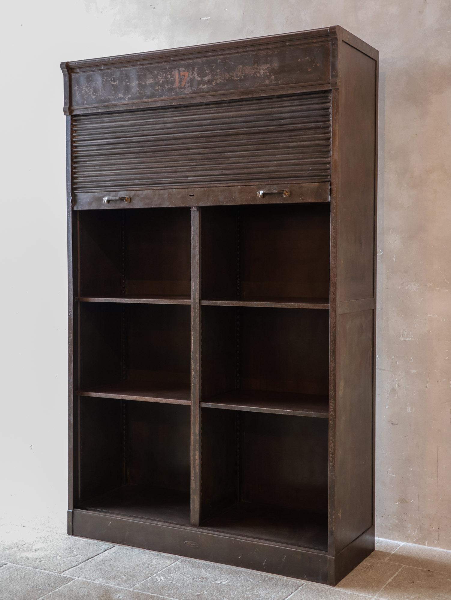 Antique Strafor roll-front Archive Cabinet For Sale 1