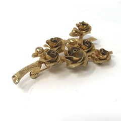 Antique Stratnoid Gold - Tone Mesh Roses Brooch Circa. 1920s-1922