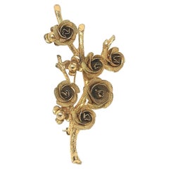 Antique Stratnoid Gold - Tone Mesh Roses Brooch Circa. 1920s-1922