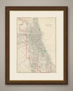 Antique Street Map of Chicago, with the Loop and Lakefront, Rand McNally, 1899