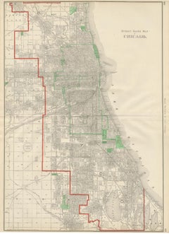 Antique Street Map of Chicago, with the Loop and Lakefront, Rand McNally, 1899