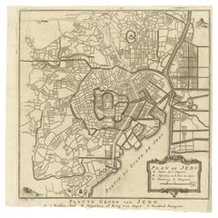Carte ancienne de la ville d'Edo « Modern Tokyo » au Japon