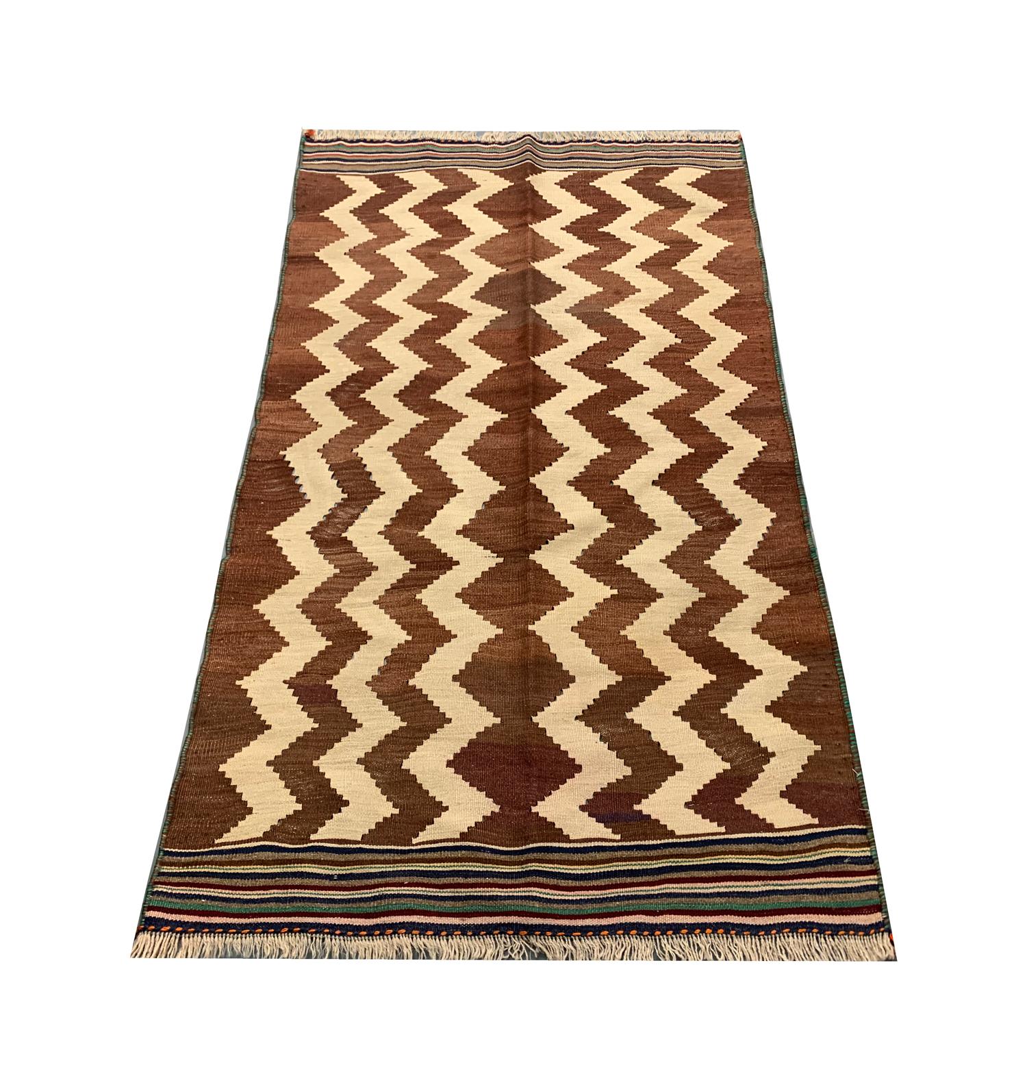 Luxury Zig Zag Collection Small Extra Large Living Room Floor Carpet Rug Brown 