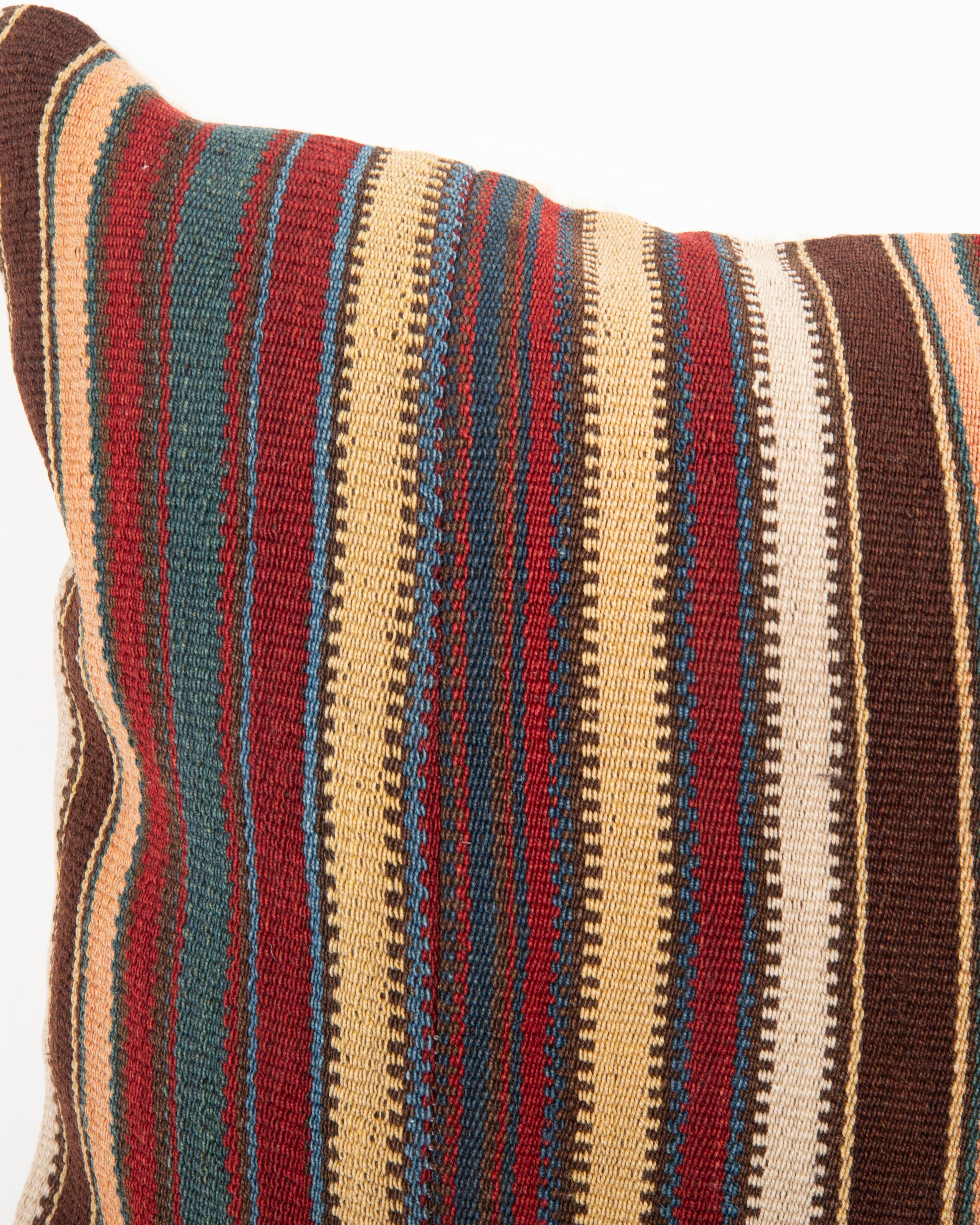 Kilim Cuscino antico in lana Jajim / kilim a righe, Caucaso in vendita