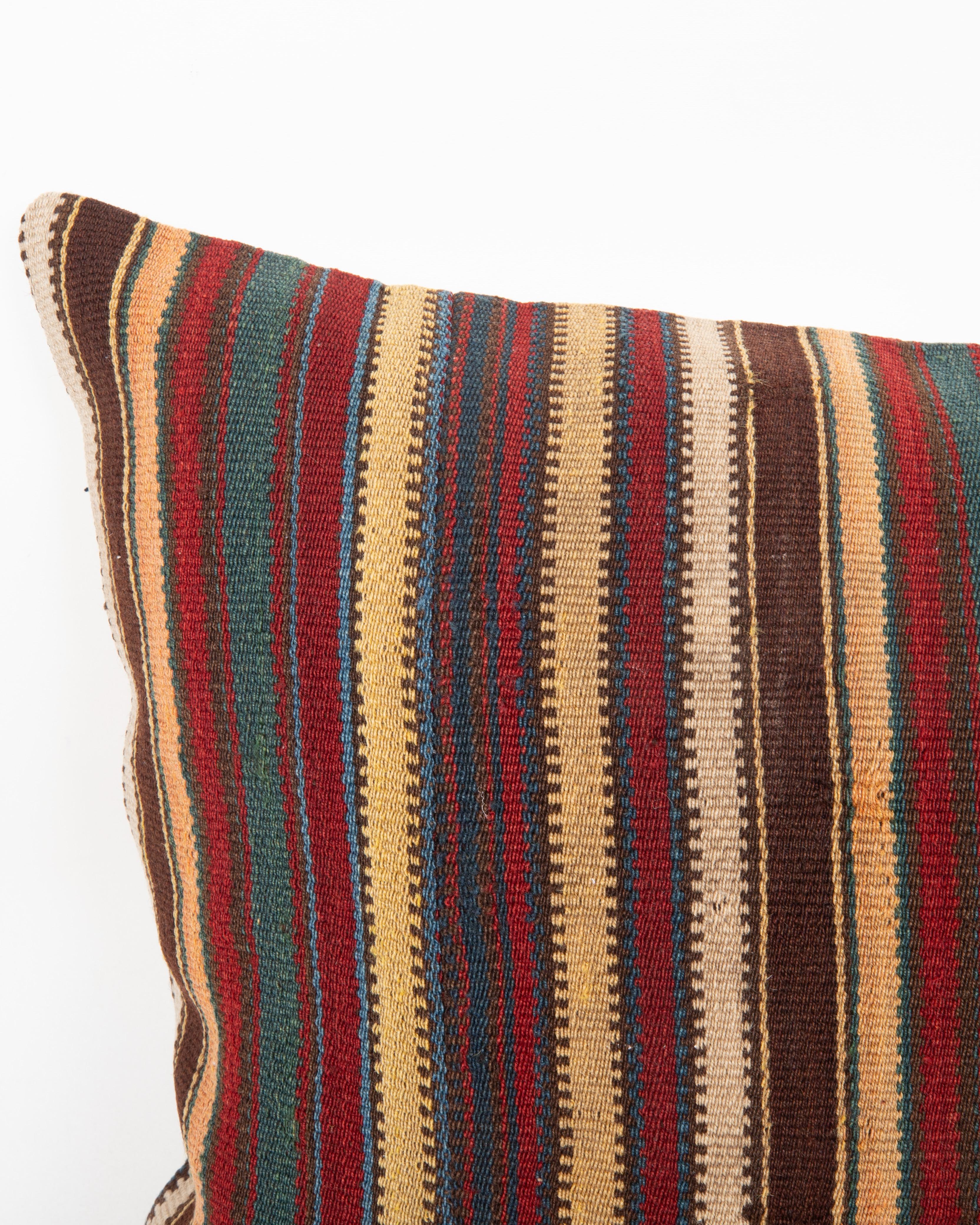 Kilim Coussin ancien en laine rayée Jajim / kilim, Caucase en vente