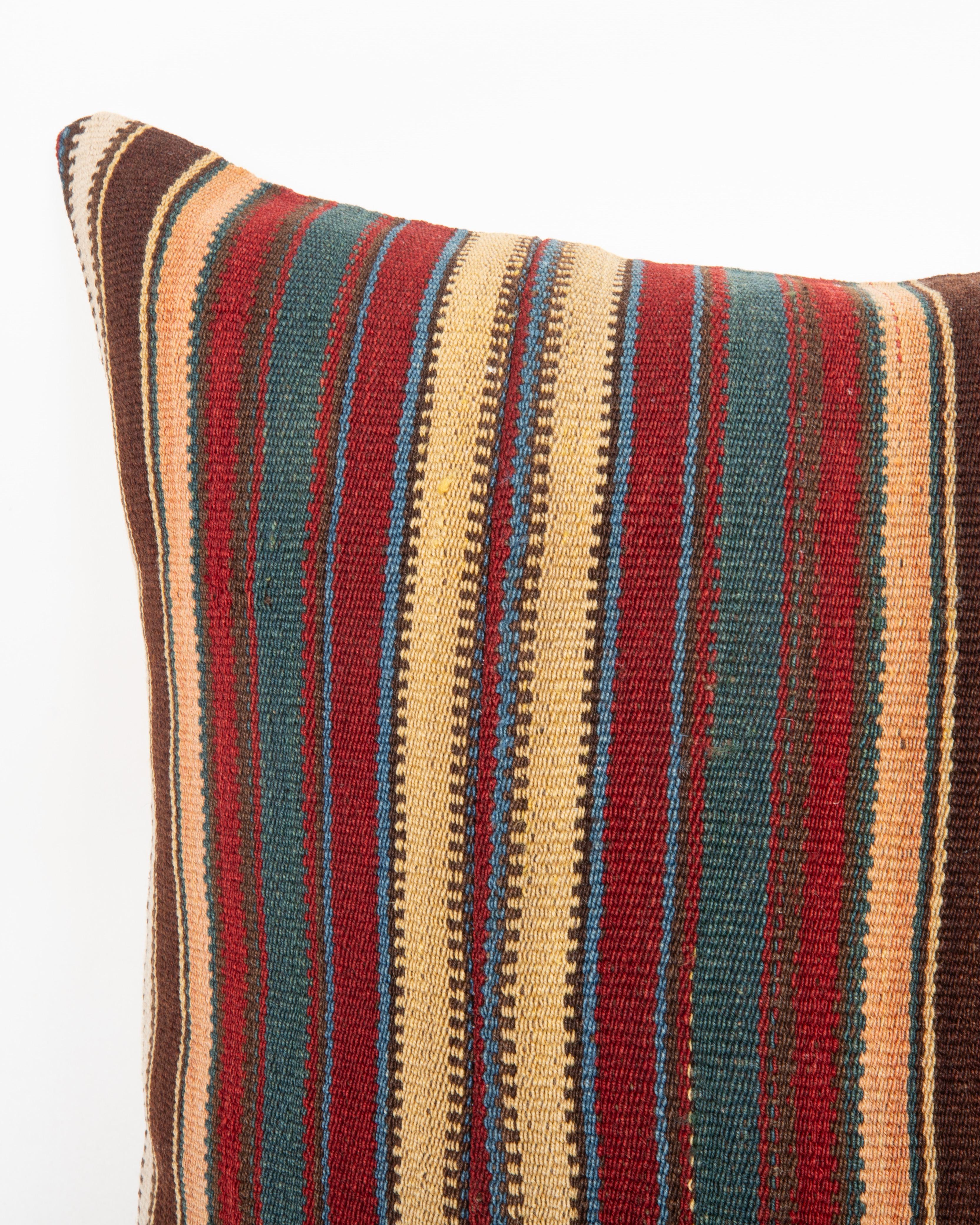 Kilim Cuscino antico in lana Jajim / kilim a righe, Caucaso in vendita