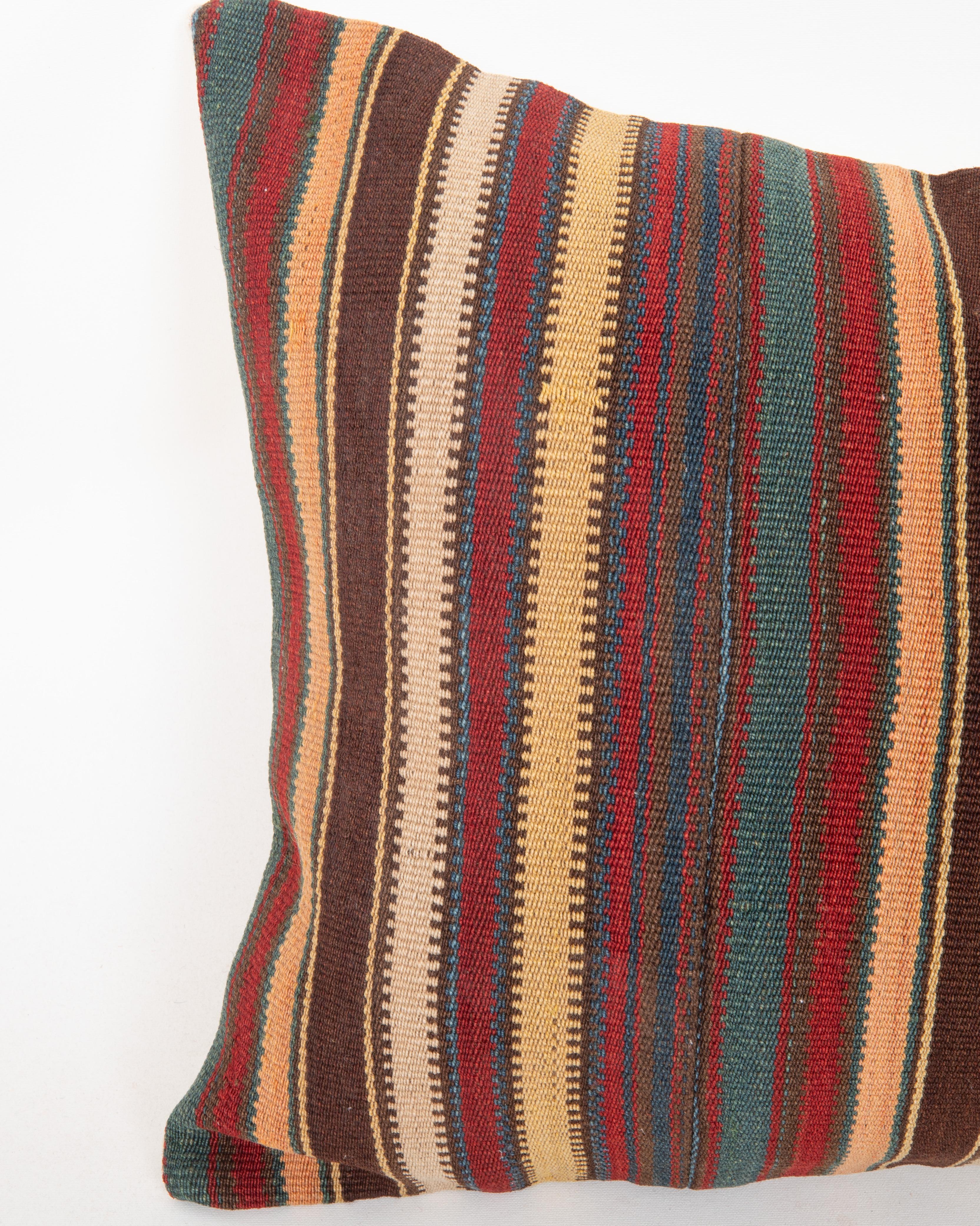 Kilim Coussin ancien en laine rayée Jajim / kilim, Caucase en vente