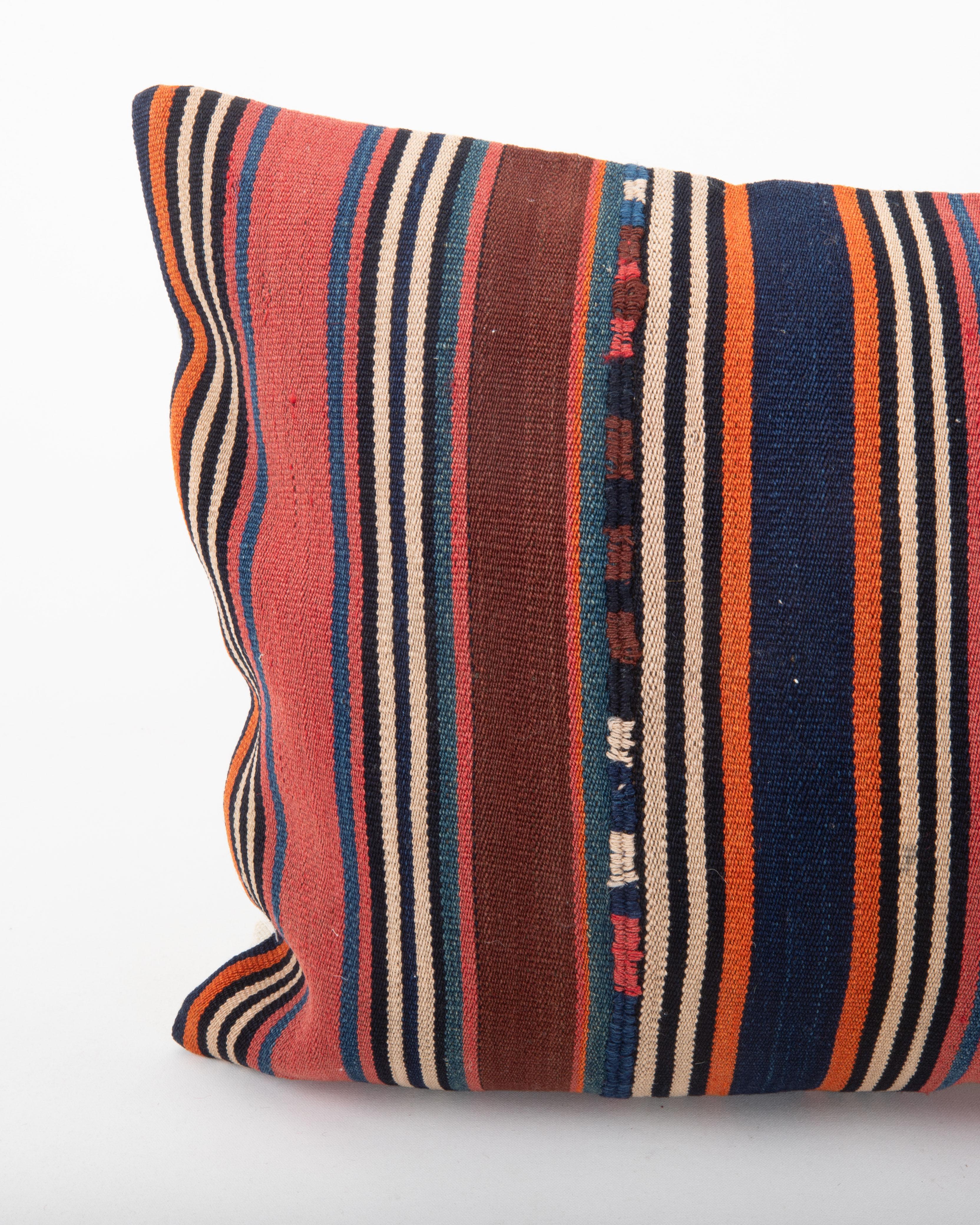 Antiguo cojín Jajim / kilim de lana a rayas, Cáucaso Kilim en venta