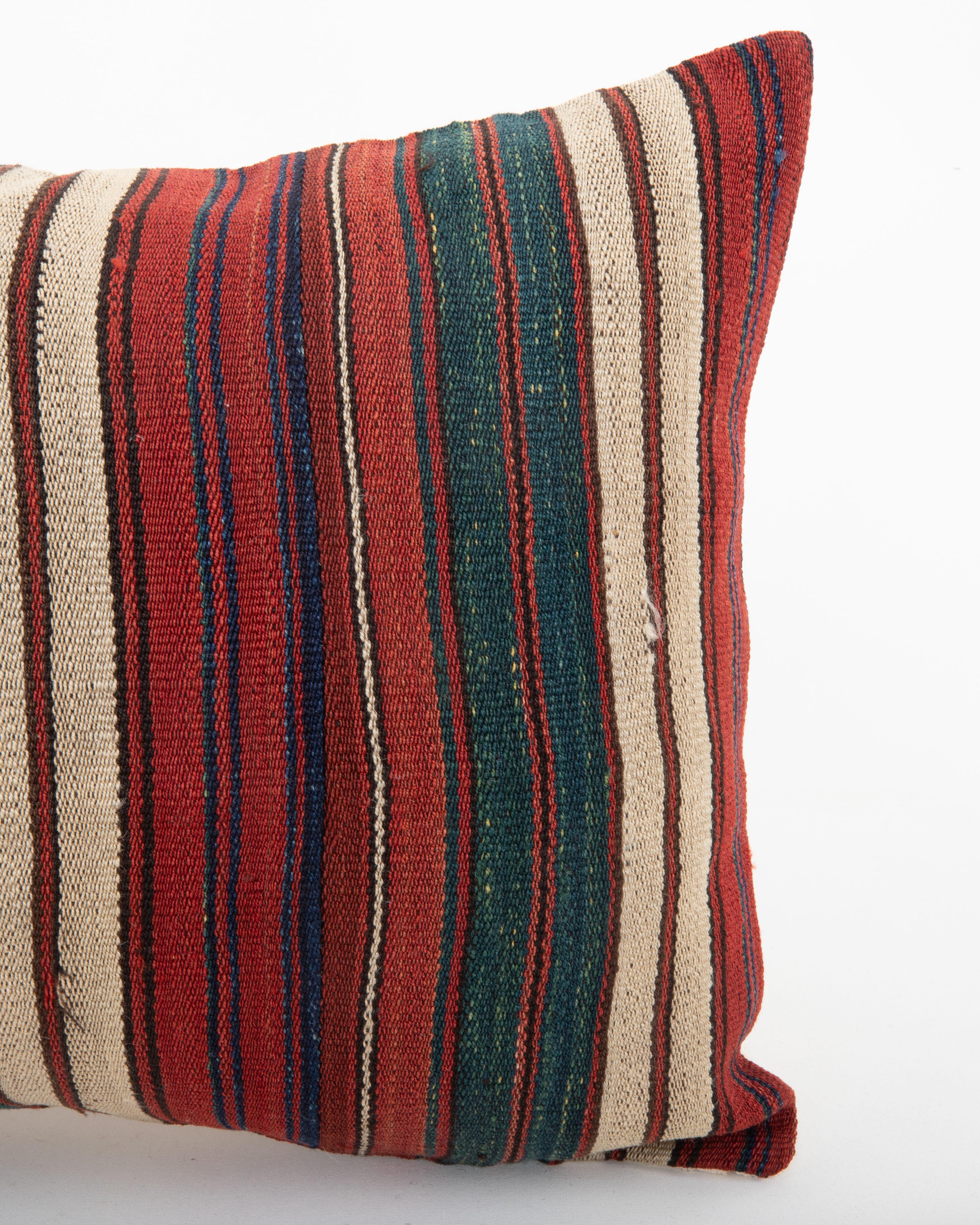 Antiguo cojín Jajim / kilim de lana a rayas, Cáucaso Caucásico en venta