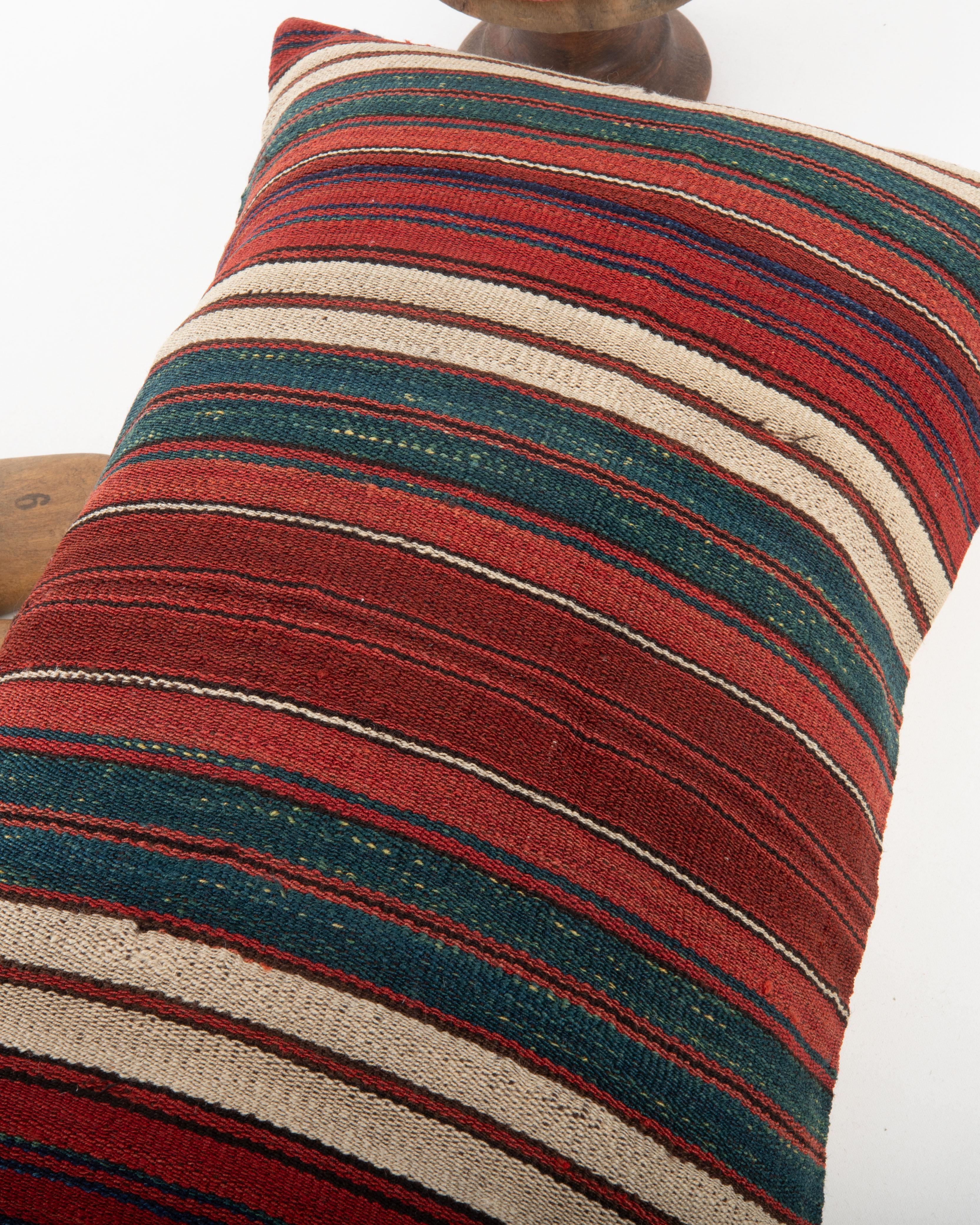 Antiguo cojín Jajim / kilim de lana a rayas, Cáucaso en Bueno estado para la venta en Istanbul, TR