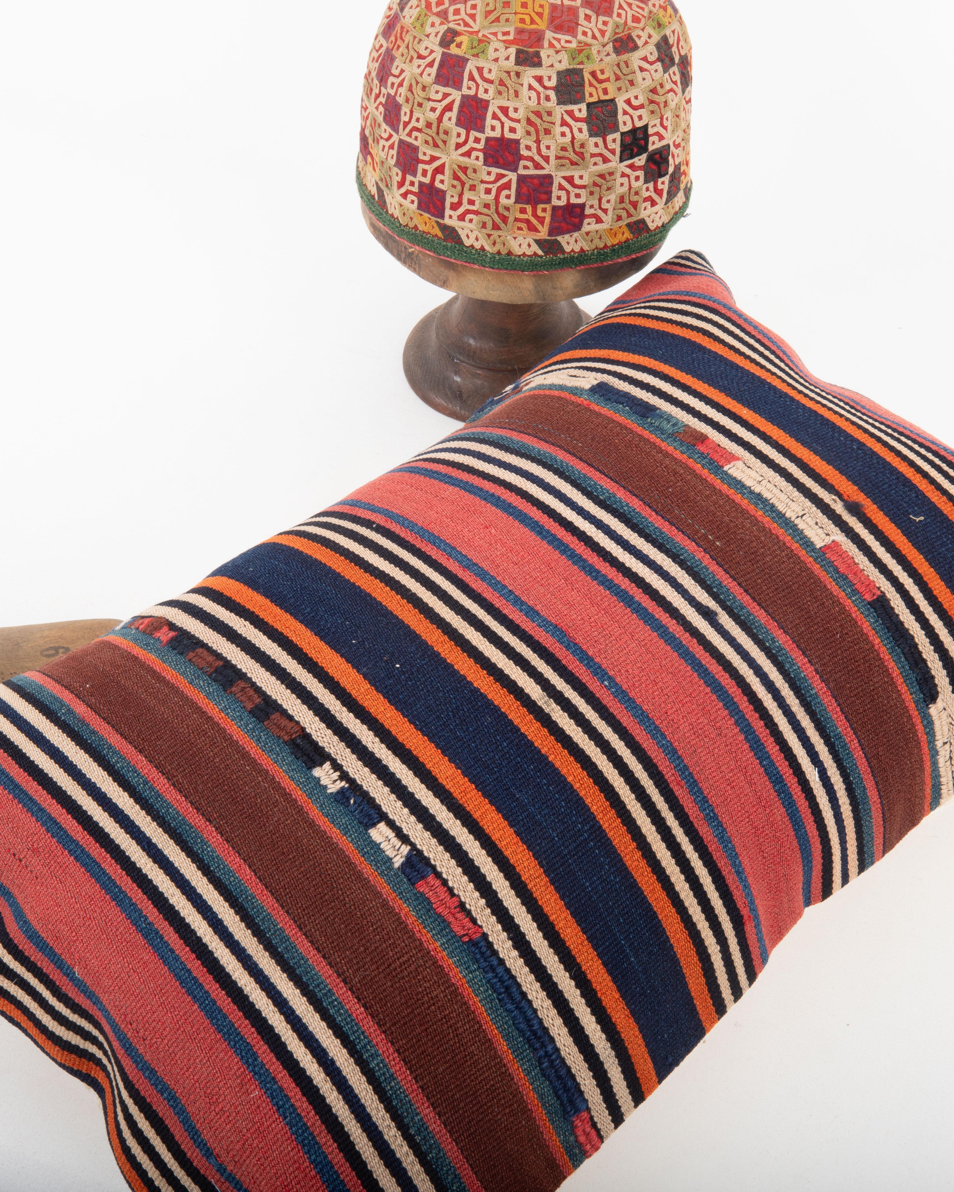 Antiguo cojín Jajim / kilim de lana a rayas, Cáucaso en Bueno estado para la venta en Istanbul, TR