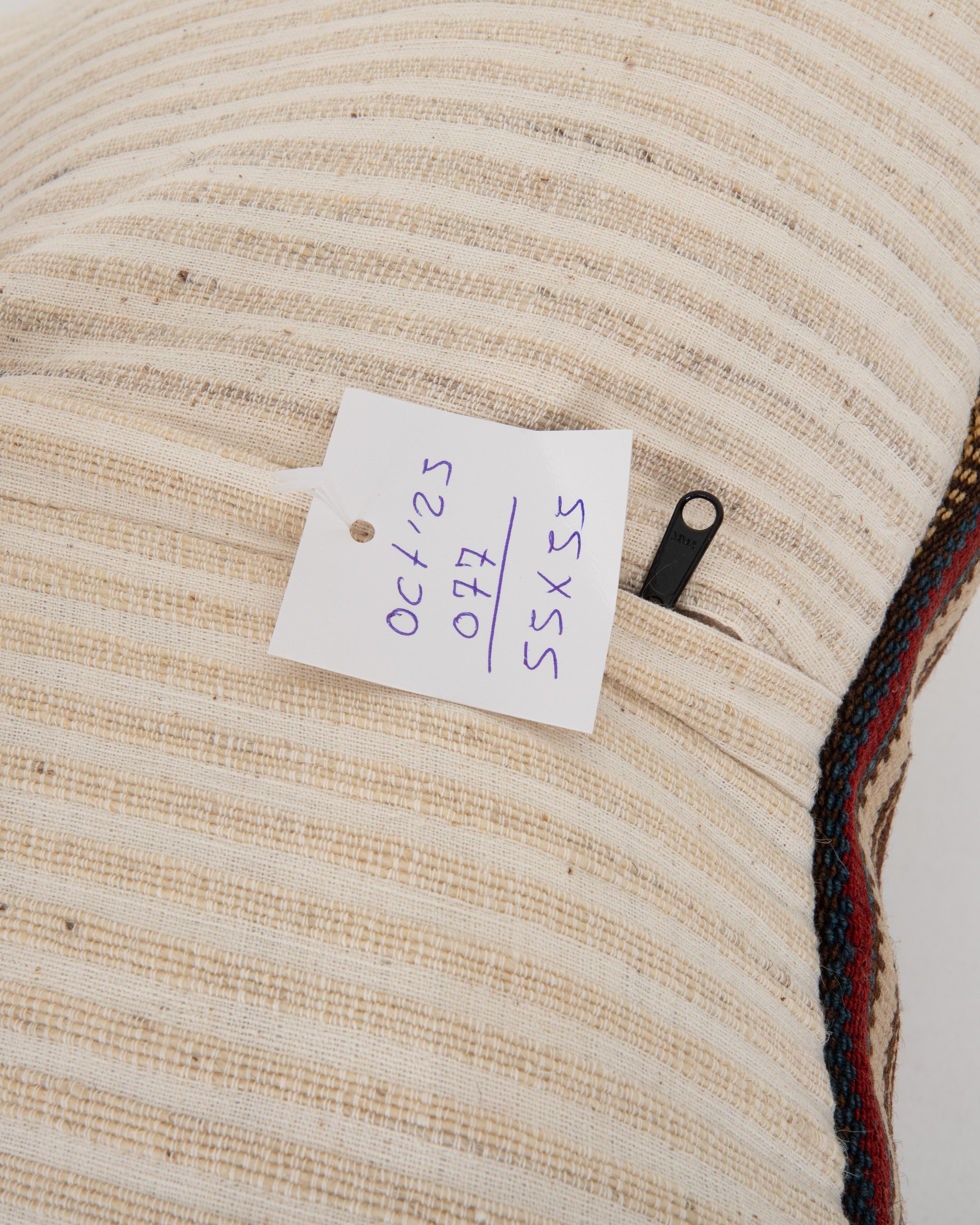 XIX secolo Cuscino antico in lana Jajim / kilim a righe, Caucaso in vendita