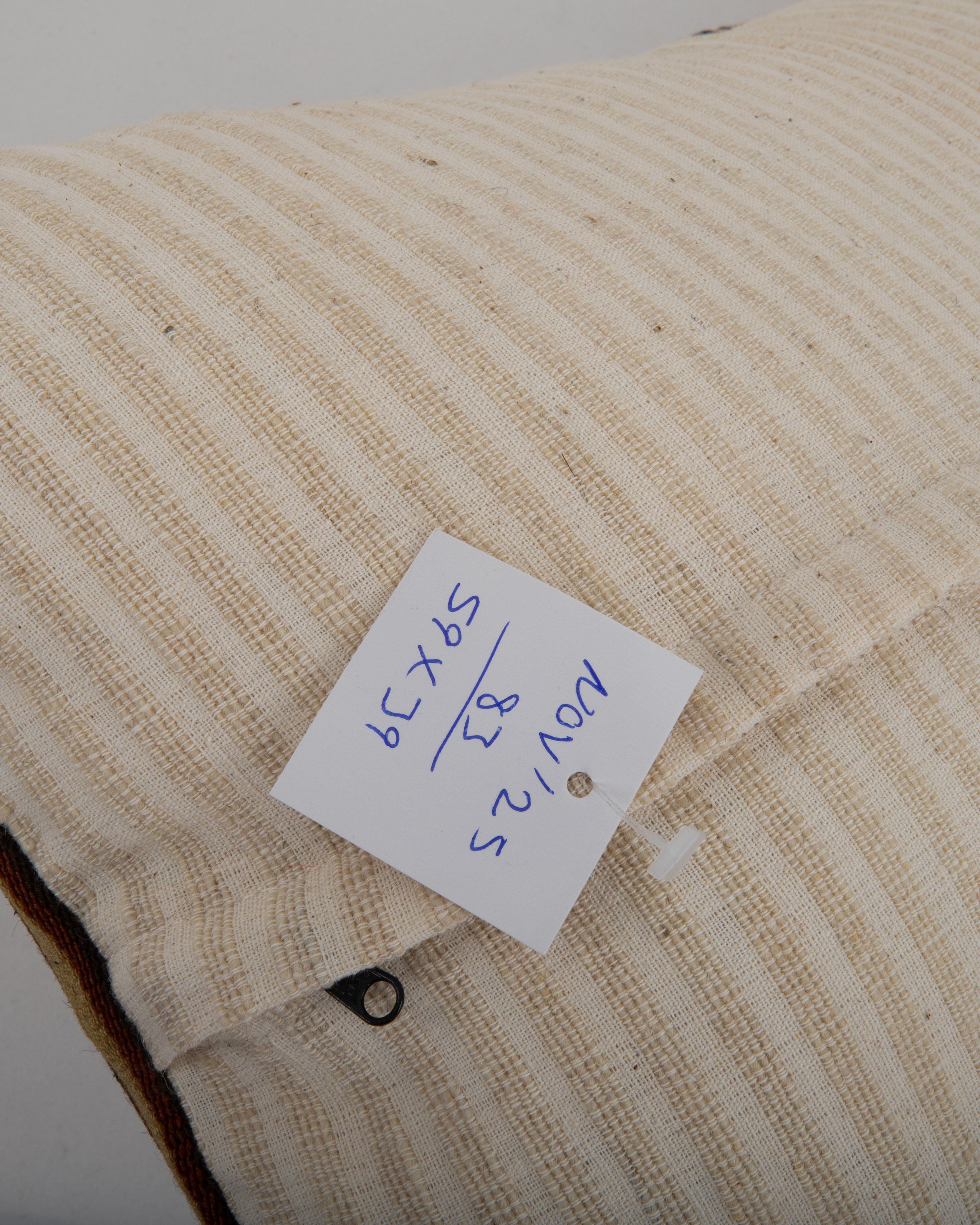 Antiguo cojín Jajim / kilim de lana a rayas, Cáucaso siglo XIX en venta