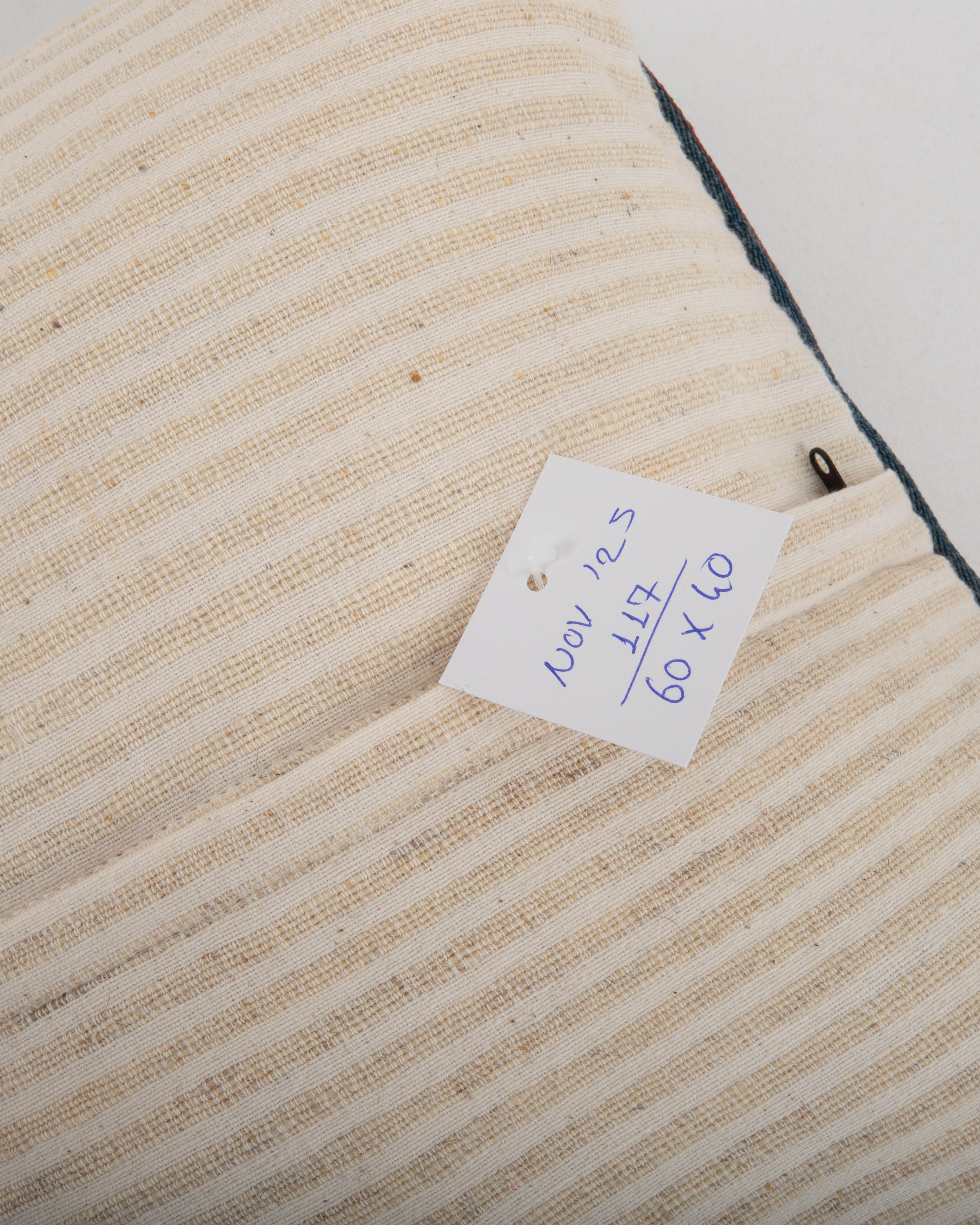 XIXe siècle Coussin ancien en laine rayée Jajim / kilim, Caucase en vente