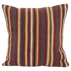 Cuscino antico in lana Jajim / kilim a righe, Caucaso