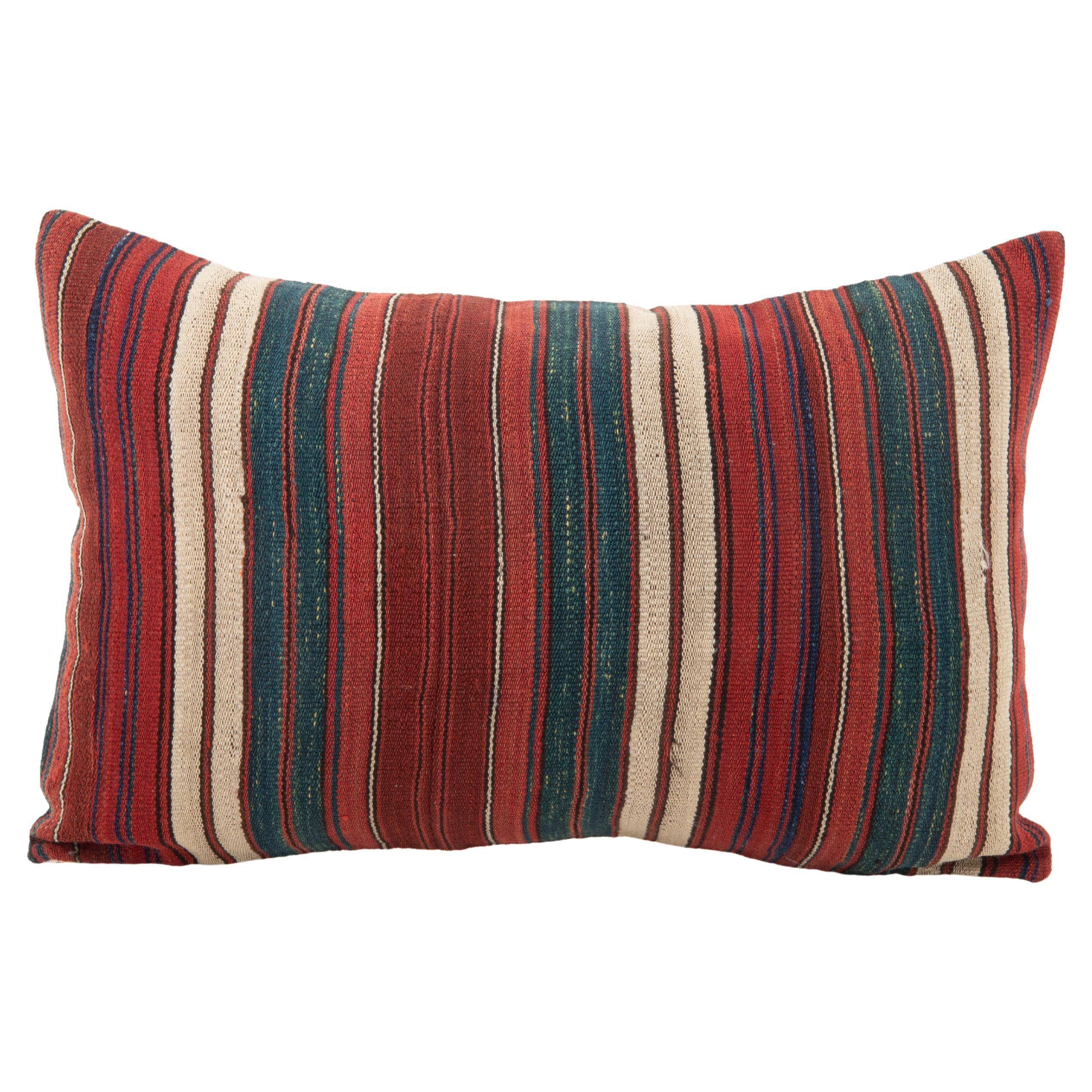 Antique Striped Wool Jajim / kilim Pillow, Caucasus