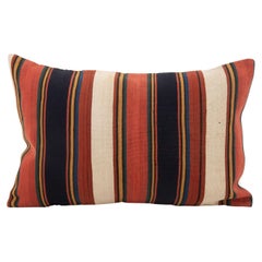 Antiguo cojín Jajim / kilim de lana a rayas, Cáucaso