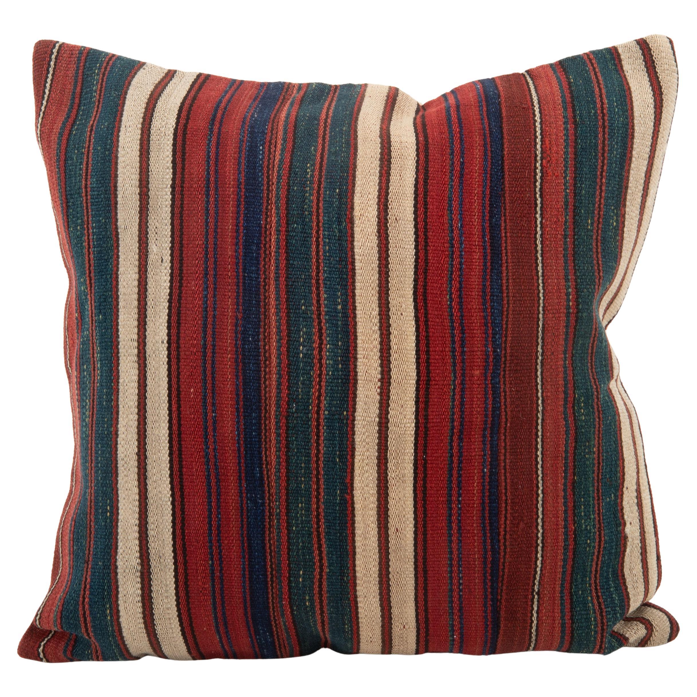Antique Striped Wool Jajim / kilim Pillow, Caucasus en venta