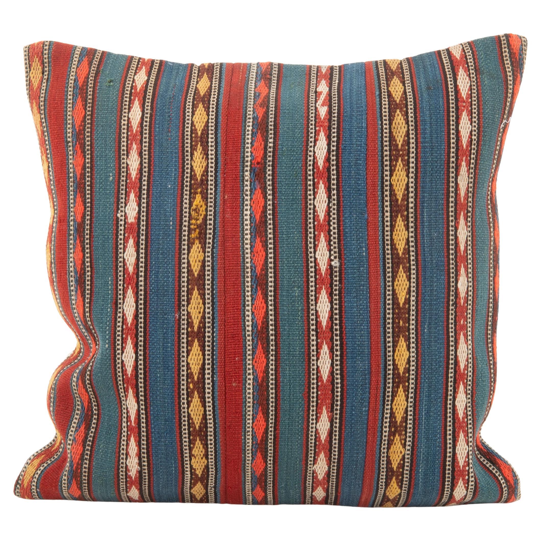 Antique Striped Wool Jajim / kilim Pillow, Caucasus